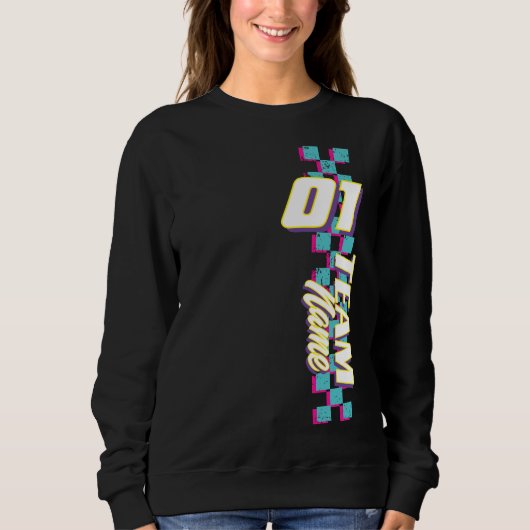 Custom Retro 90s Race Team Number Shirt スウェットシャツ (正面)