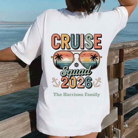 Custom Retro Cruise Squad 2026 Family Vacation  トライブレンドＴシャツ