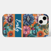 Custom Retro Floral Pattern iPhoneケース (裏面横)