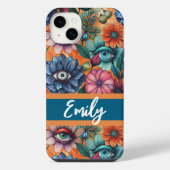 Custom Retro Floral Pattern iPhoneケース (裏面)