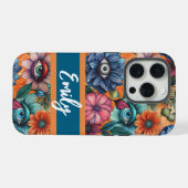 Custom Retro Floral Pattern iPhoneケース (裏面横)