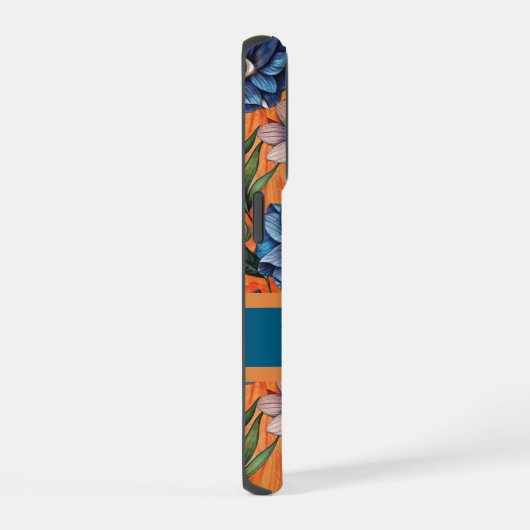 Custom Retro Floral Pattern iPhoneケース (右側面)