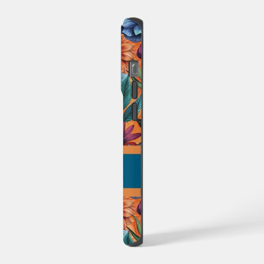 Custom Retro Floral Pattern iPhoneケース (左側面)