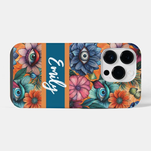 Custom Retro Floral Pattern iPhoneケース (裏面横)