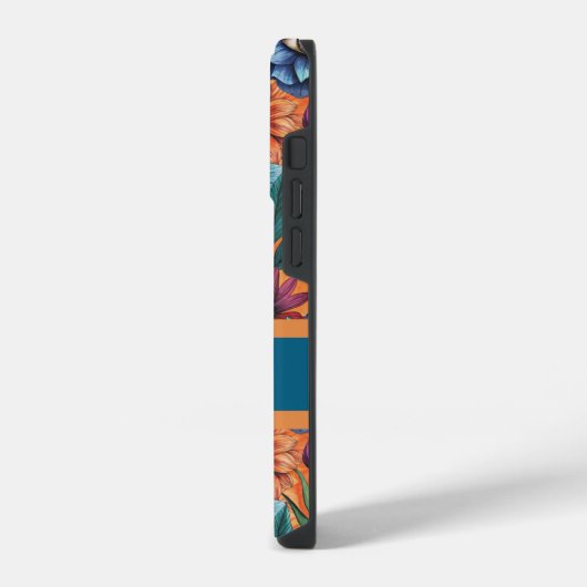 Custom Retro Floral Pattern iPhoneケース (左側面)