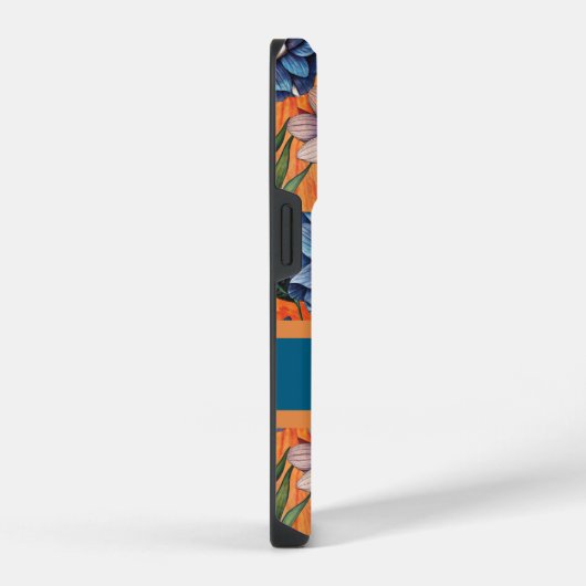 Custom Retro Floral Pattern iPhoneケース (右側面)