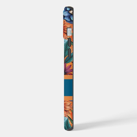 Custom Retro Floral Pattern iPhoneケース (左側面)