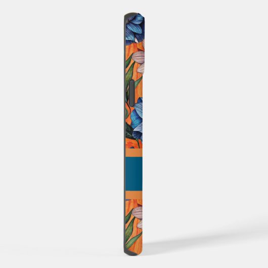 Custom Retro Floral Pattern iPhoneケース (右側面)