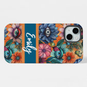 Custom Retro Floral Pattern iPhoneケース (裏面横)