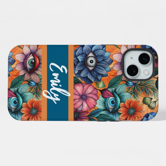 Custom Retro Floral Pattern iPhoneケース (裏面横)