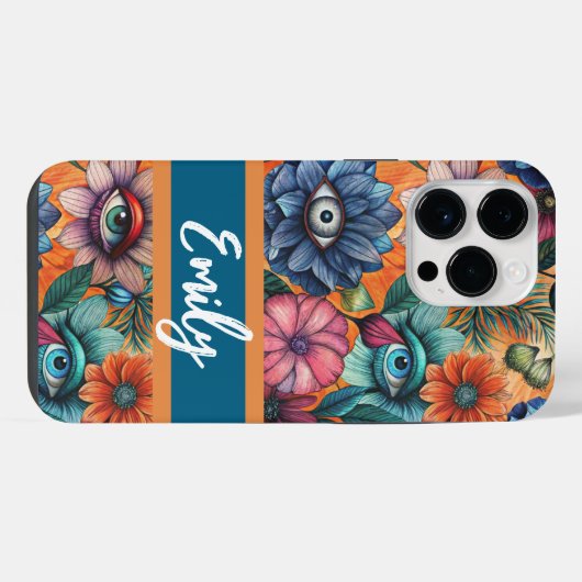 Custom Retro Floral Pattern iPhoneケース (裏面横)