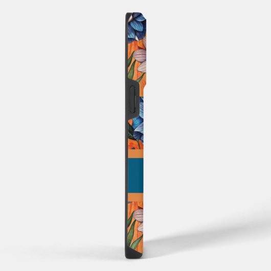 Custom Retro Floral Pattern iPhoneケース (右側面)
