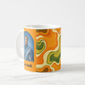 Custom Retro Groovy Swirl Abstract Orange Green コーヒーマグカップ (正面左)