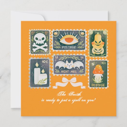 Custom Retro Halloween Spooky Season Pumpkin Stamp (正面)