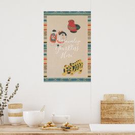 CUSTOM Retro Kawaii Japanese Folk Toy Art Print  ポスター