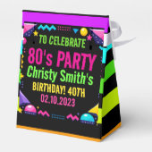 Custom Retro Neon 80’s Birthday Party フェイバーボックス (裏面サイド)