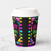 Custom Retro Neon 80’s Birthday Party 紙コップ (左)