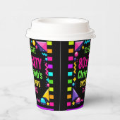 Custom Retro Neon 80’s Birthday Party 紙コップ (右)