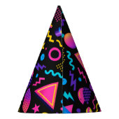 Custom Retro Neon 80's Birthday Party パーティーハット (裏面)