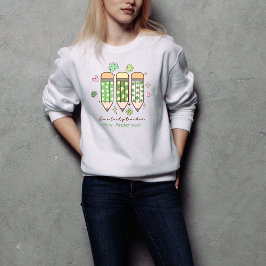 Custom Retro One Lucky Teacher Pencil スウェットシャツ