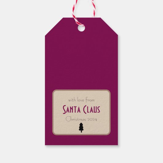 Custom Retro Paper Stamp Santa Special Delivery ギフトタグ (裏面)