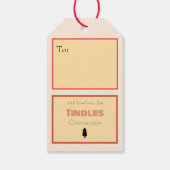 Custom Retro Paper Stamp with Candy Cane Heart ギフトタグ (裏面)