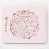 Custom Retro Pastel Pink Ombre Rose Gold Doily  マウスパッド (正面)