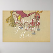 CUSTOM Retro Pop Puppet Horse Art Print  ポスター (正面)
