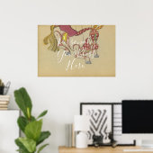 CUSTOM Retro Pop Puppet Horse Art Print  ポスター (ホームオフィス)