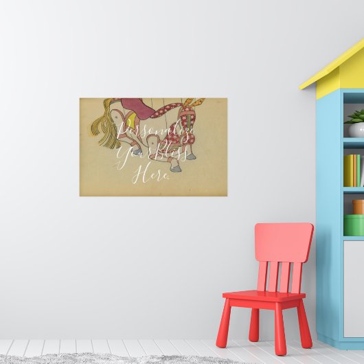 CUSTOM Retro Pop Puppet Horse Art Print  ポスター (子ども部屋1)