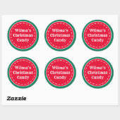 Custom Retro Red Green Christmas Stickers ラウンドシール (シート)