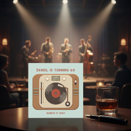 Custom Retro Vinyl Party Thank You Card サンキューカード