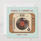 Custom Retro Vinyl Party Thank You Card サンキューカード (正面)