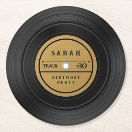 Custom Retro Vinyl Record Paper Coasters ラウンドペーパーコースター