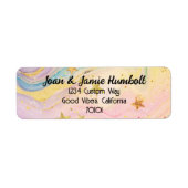 Custom Return Address Label Pink Galaxy Swirl  ラベル (正面)