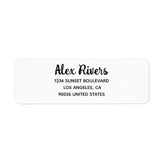 Custom Return Address Labels Bold ラベル (正面)