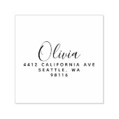 Custom Return Address Name Black Text セルフインキングスタンプ (デザイン)