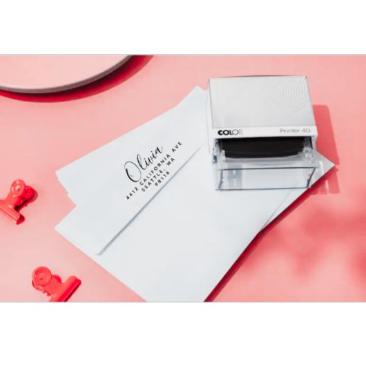 Custom Return Address Name Black Text セルフインキングスタンプ