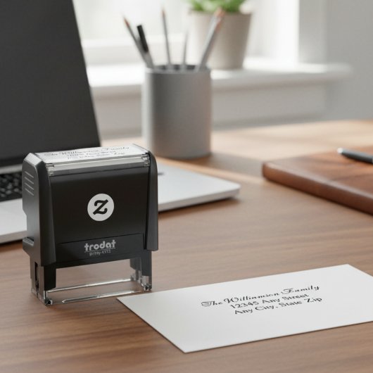 Custom Return Address Stamp – Elegant Script セルフインキングスタンプ