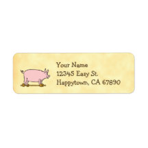Custom Return Address Vintage Toy Pig Label
