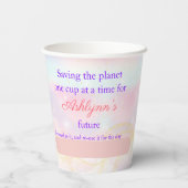 Custom Reusable Sustainable Pink Unicorn Rainbow 紙コップ (裏面)