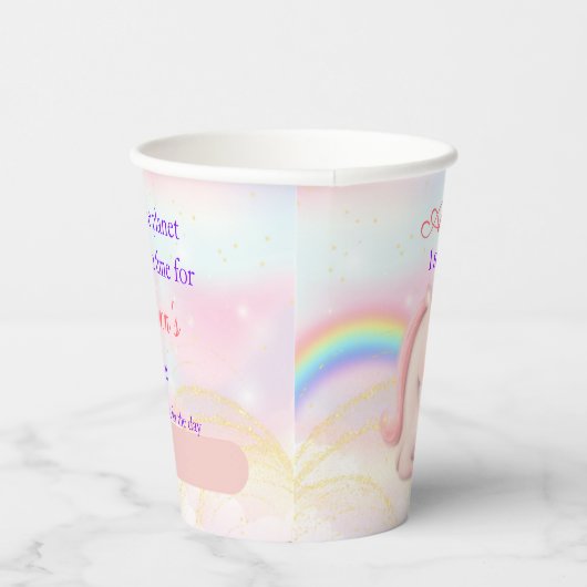 Custom Reusable Sustainable Pink Unicorn Rainbow 紙コップ (右)