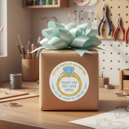 Custom Rings Maker Thank You for Order Stickers ラウンドシール