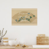 CUSTOM Rinpa School Morning Glory Fan Pattern Art ポスター (キッチン)