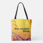 Custom Rise Shine Quote トートバッグ (裏面)