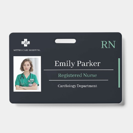 Custom RN ID Badge Template | Registered Nurse  バッジ (正面)