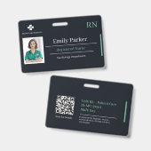 Custom RN ID Badge Template | Registered Nurse  バッジ (正面＆裏面)
