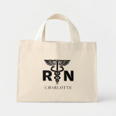 Custom RN Nurse Tote Bag Gift for Registered Nurse ミニトートバッグ (正面)