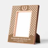 Custom RN Nursing School Graduation Plaid Pattern レーザー彫刻フレーム (左)