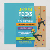 Custom Rock Climbing Birthday Party Invitation 招待状 (正面/裏面)